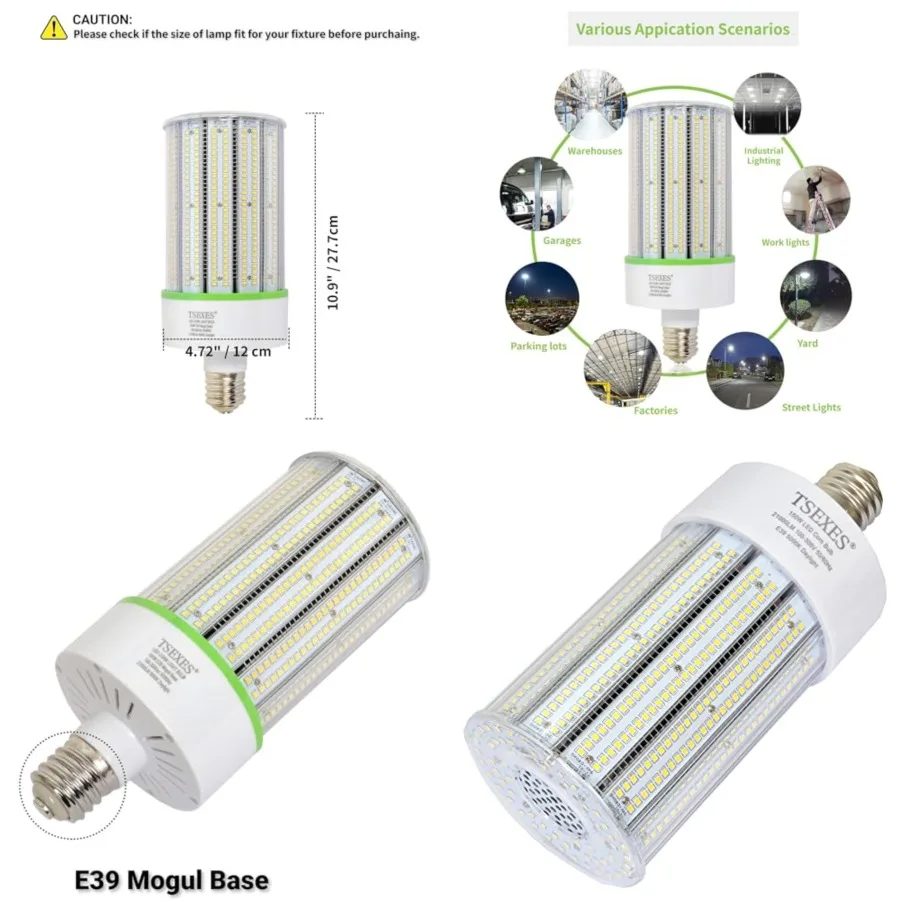 

150W LED Corn Light Bulb, E39 Mogul Base Led Bulb 21000Lumen, 5000K Replacement 600-800W Metal Halide/HID/CFL for High Bay Shop