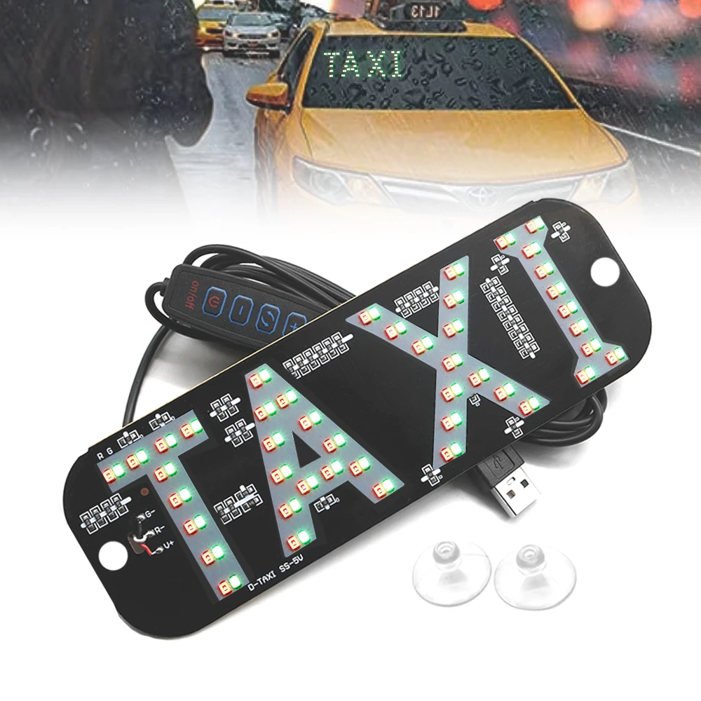 1 قطعة علامة سيارة أجرة للسيارات ، لونين الأحمر والأخضر led علامة السيارة لنافذة السيارة الزجاج الأمامي كابينة ضوء سيارة أجرة
