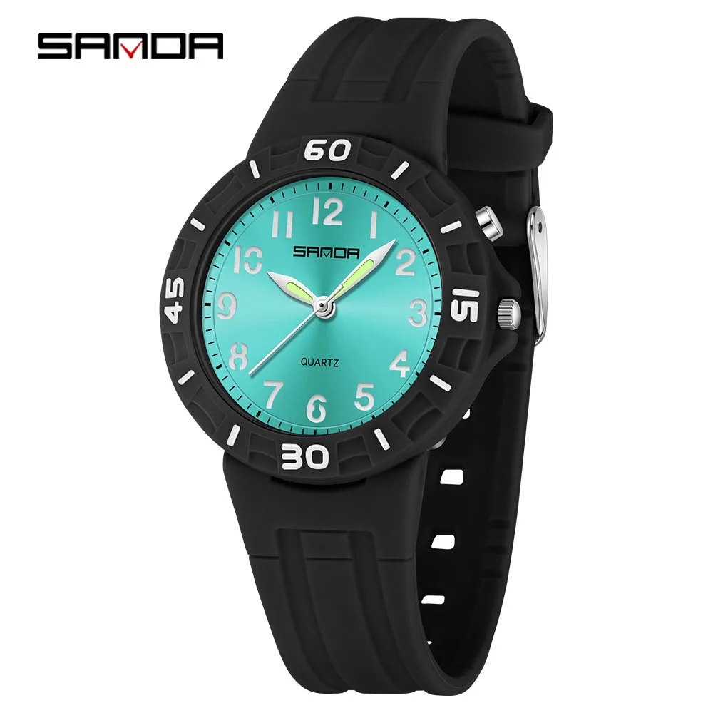 SANDA 2026 new fashionable student quartz watch 50 meter waterproof night light durable men's and women's sports watch