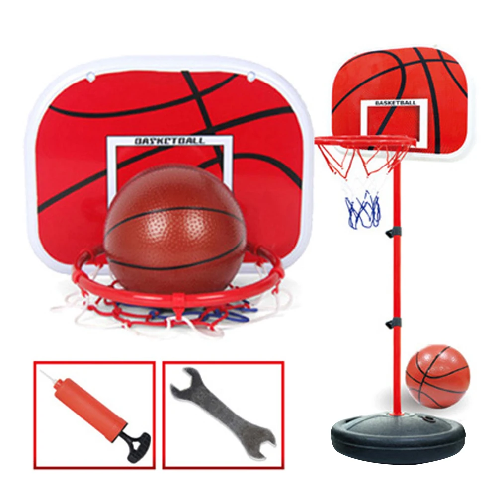 Set da gioco giocattolo da basket regolabile da 150 cm per bambini con supporto per pannello posteriore, gonfiatore e chiave di installazione