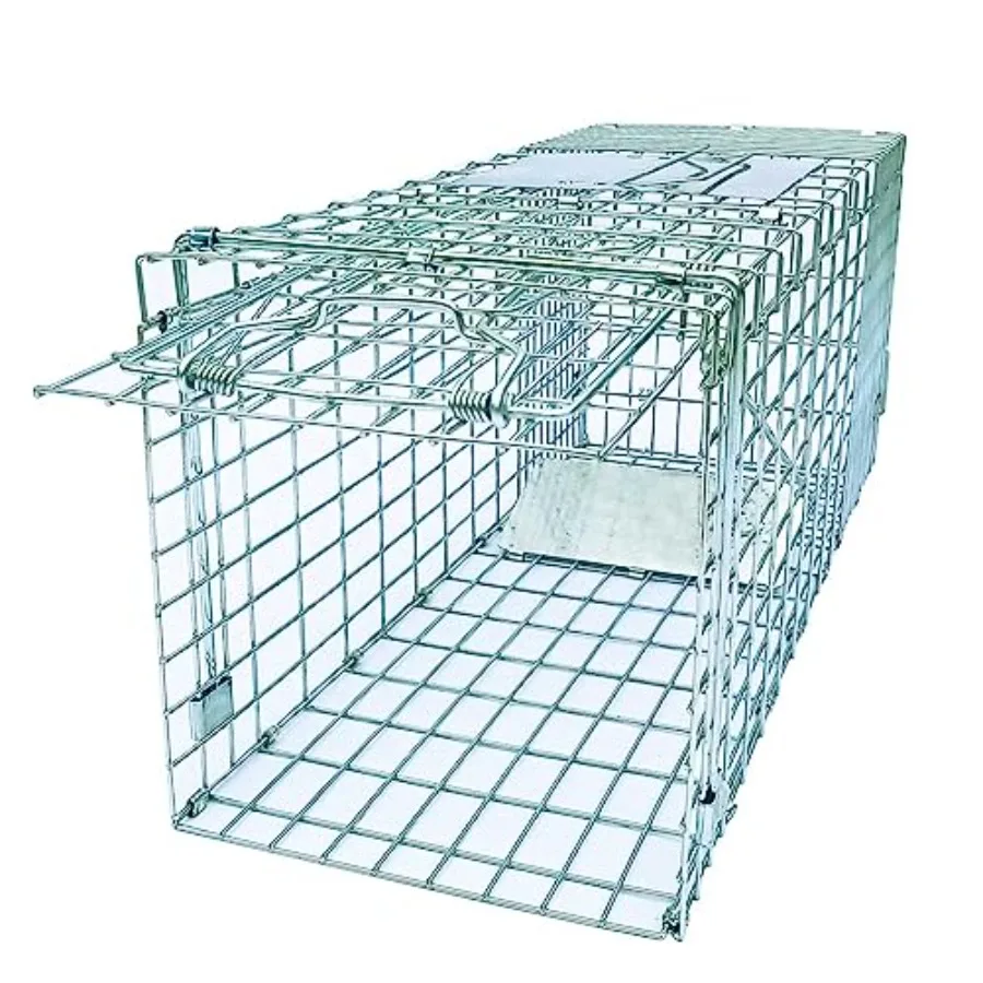 

Folding Collapsible Humane Live Animal Cage Trap No-Kill Trapping Kit for Humane Catch Release Rodent Rabbits, Stray Cat, Squir