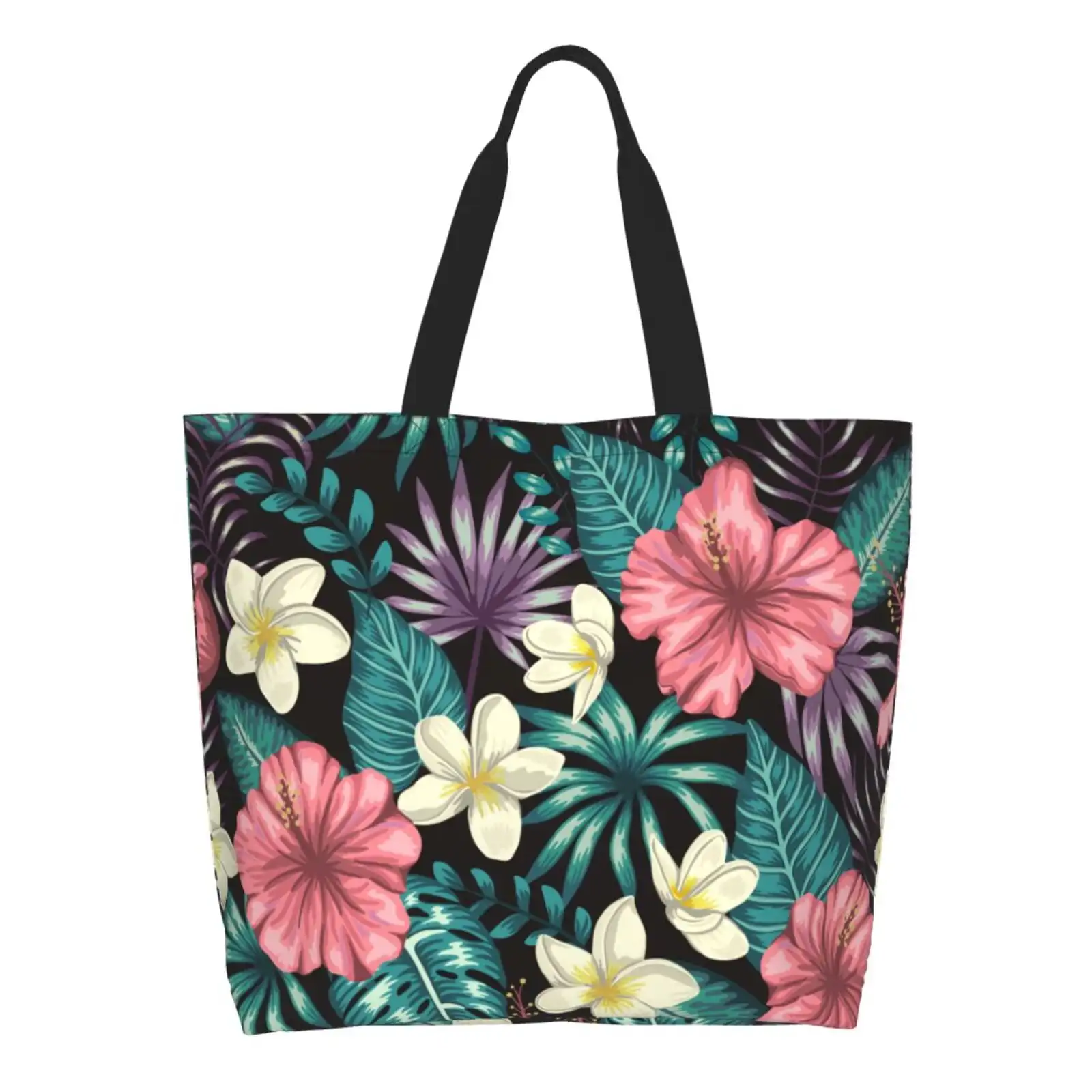 

Green Tropical Leaves Tote Bag For Women Large Capacity Shoulder Bag For College Work Travel Shopping