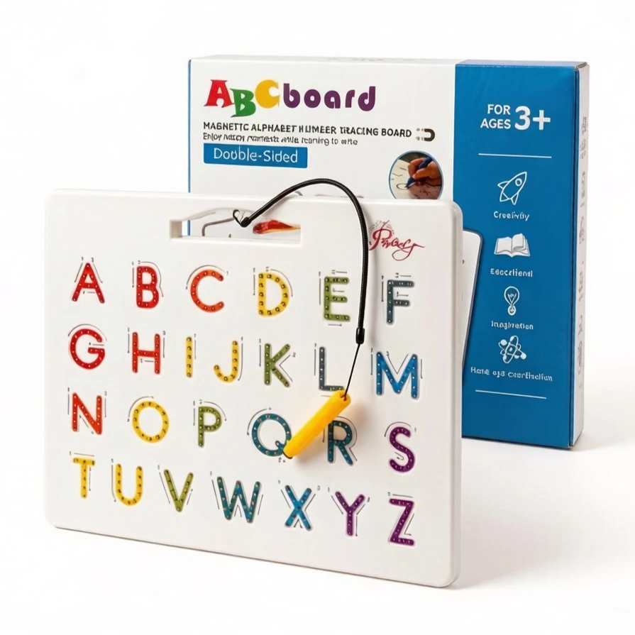 1Pc Double-sided Magnetic Letter & Number Tracing Board, smooth writing STEM toy, Montessori learning gift for kids