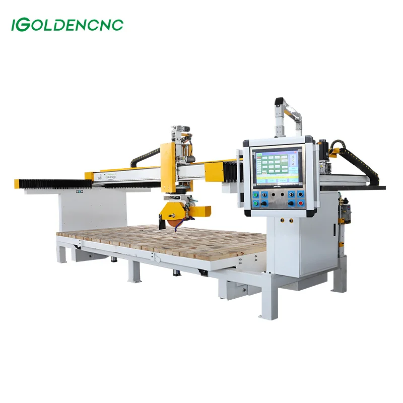 Auto 5 Axis Stone Cutting Machine Quartz Granite Cutting Machine Marble Bridge Saw Cutting Machine Stone Cnc Cutter