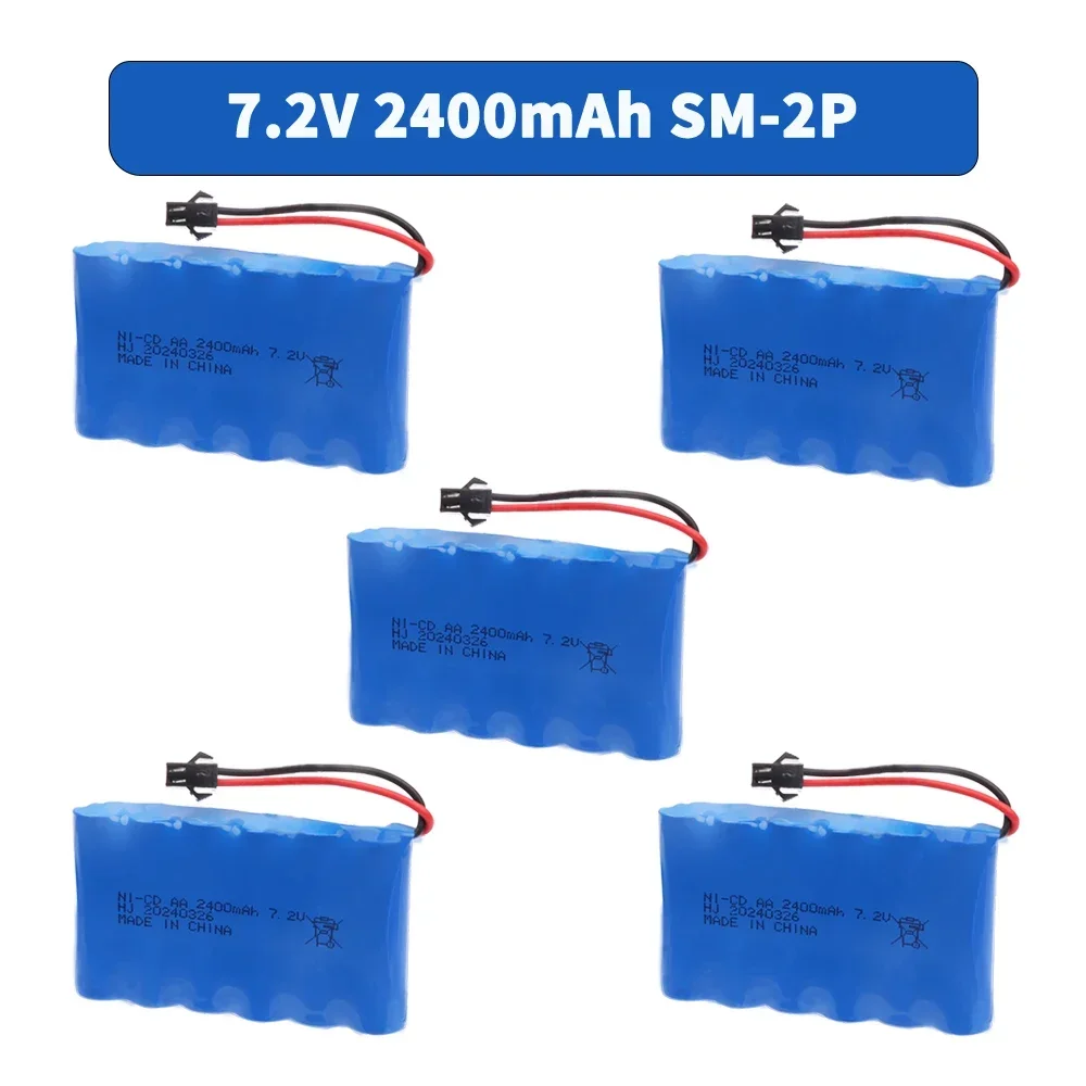 7.2V 2400mAh Ni-CD Oplaadbare AA Batterij met SM PLUG Voor Afstandsbediening Speelgoed Elektrische Auto accessoires 7.2 Volt M model