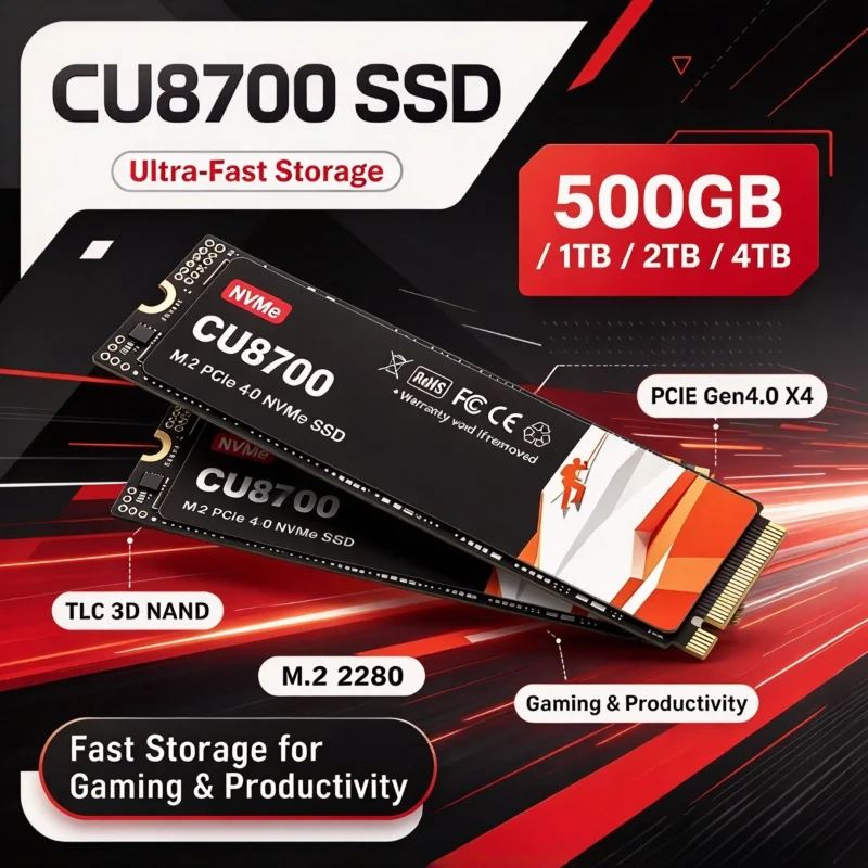 NEW CU8700 M.2 2280 NVMe SSD Hard Disk, High Speed Internal Solid State Drive 500GB 1TB 2TB 4TB for Laptop & Desktop PC
