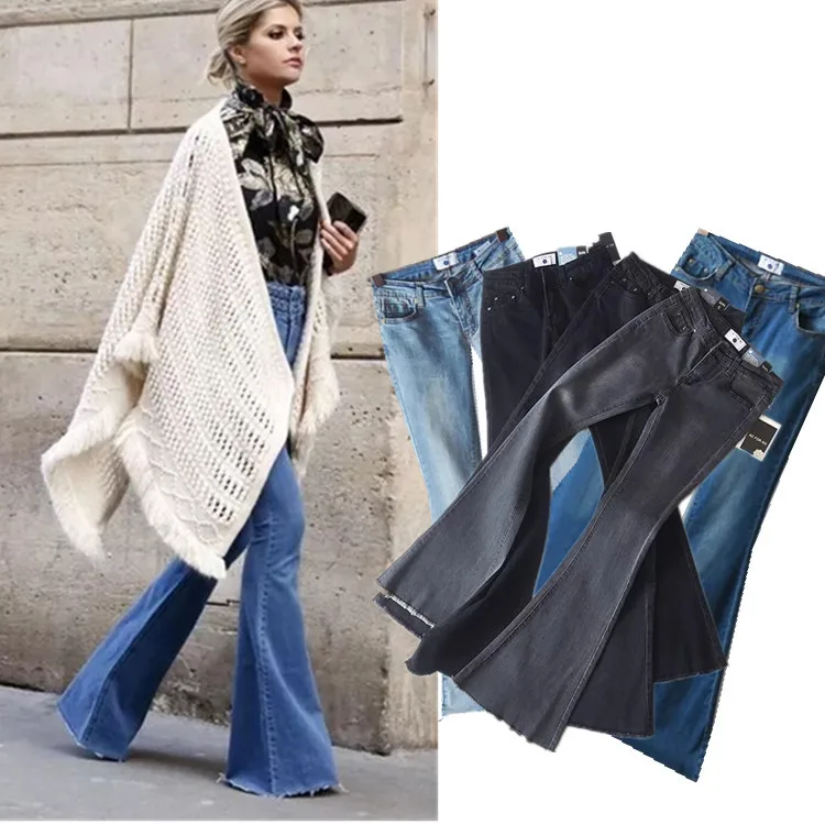 

Джинсы женские, осень 2024, новые модели, тонкие брюки с высокой талией, модные джинсовые расклешенные брюки, женские брюки-карго