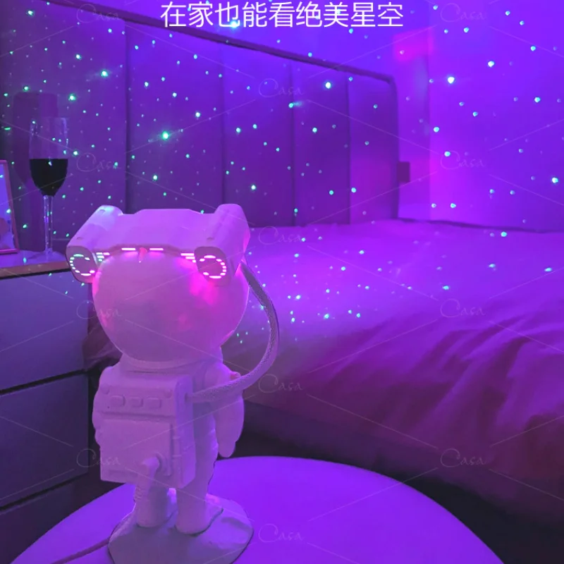 Starry Sky Projection  Room Creative Astronaut Bedroom Bedside Atmosphere Spaceman Small Table