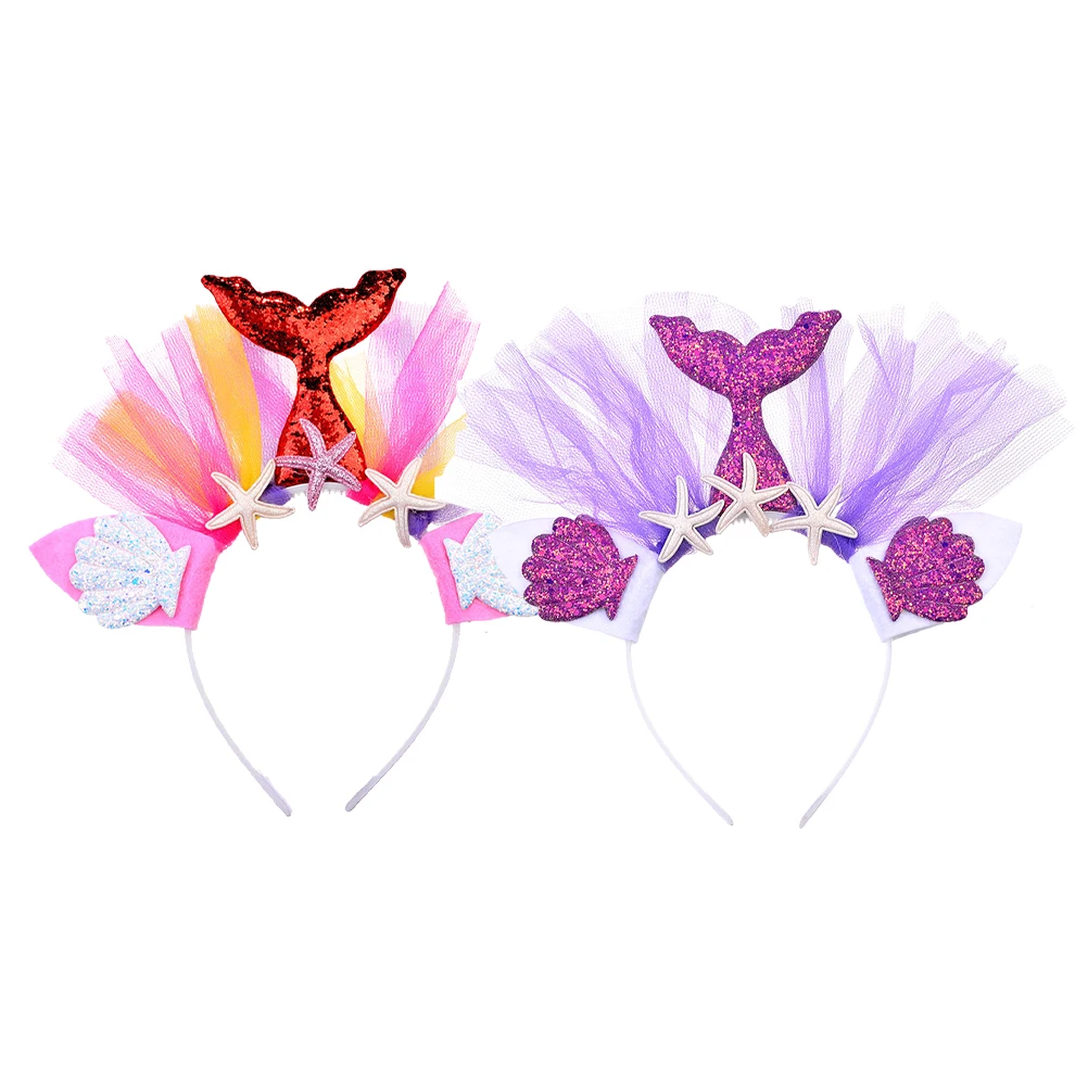 

Аксессуары для волос для девочек, повязка на голову с русалкой, повязки на голову, обруч, европейско-американский ракушка для детей