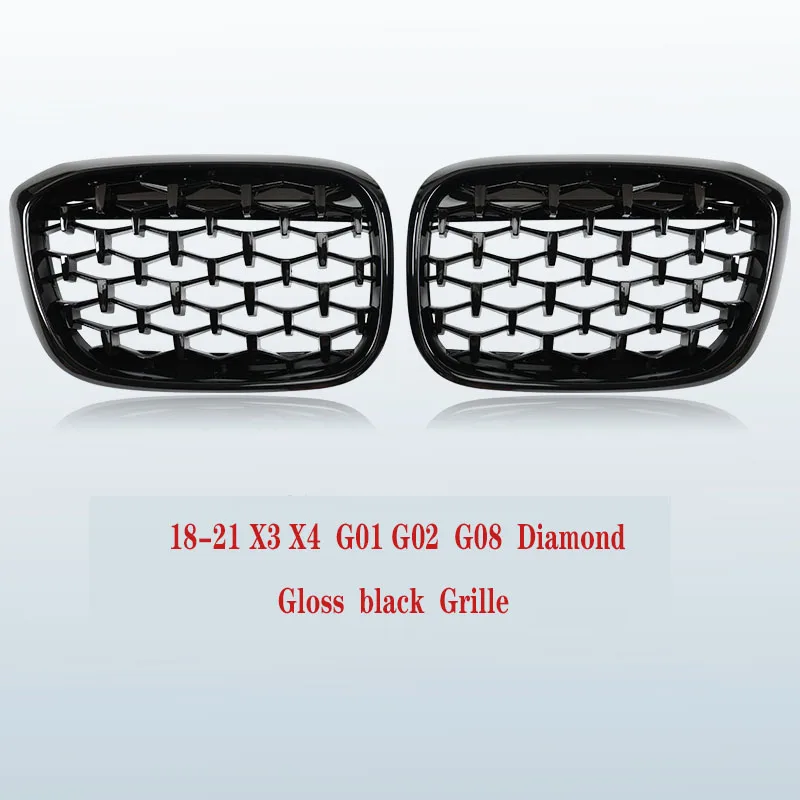 For BMW X3 X4  Front Center Grille G01 G02 G08 F25 F26 Modified Gloss Matt Diamond Black  Obsidian Night Forward Air Grille