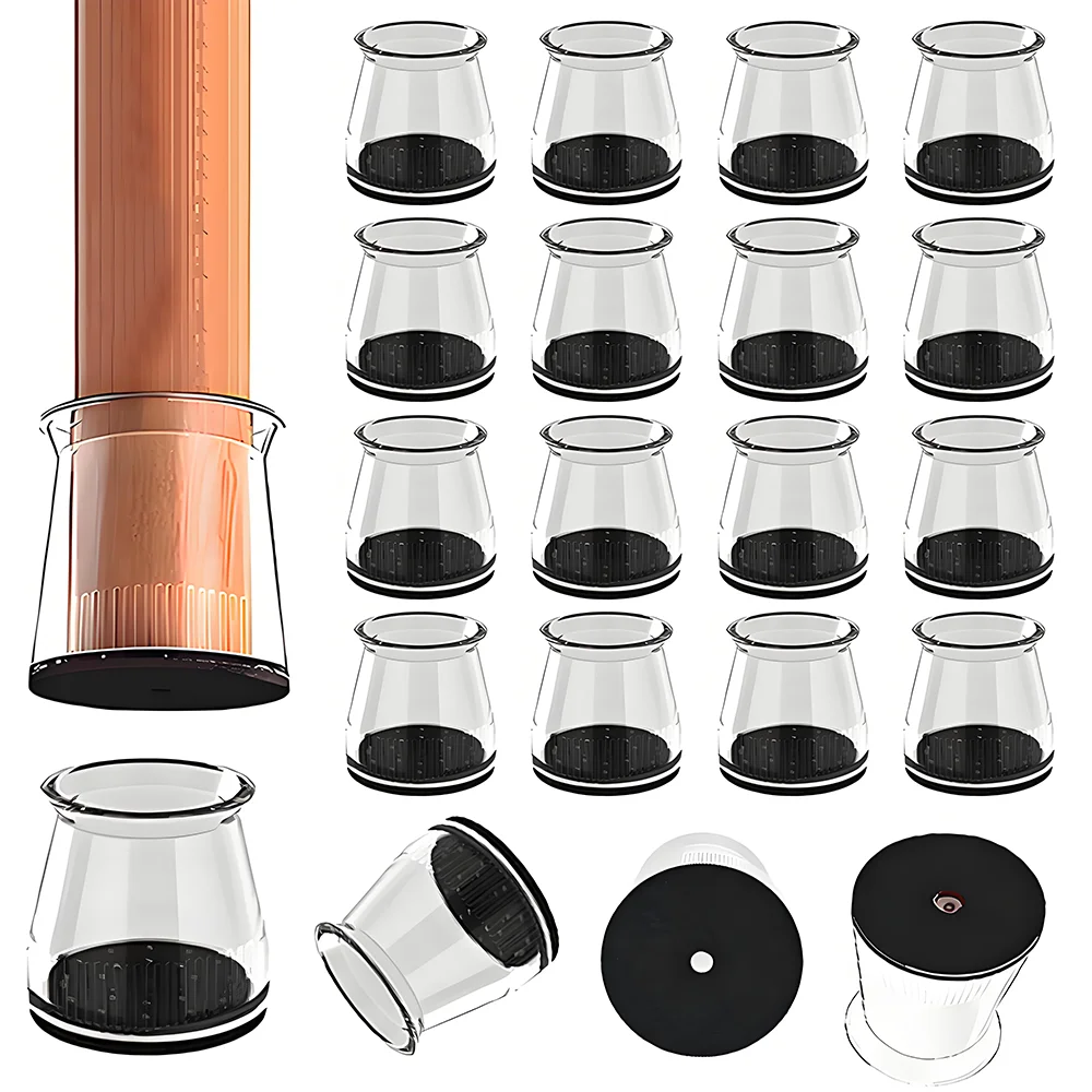 8/16 Sets Of Round Silicone Noise-reducing Chair Leg Covers, Durable Felt Chair Leg Pads, Easy To Install