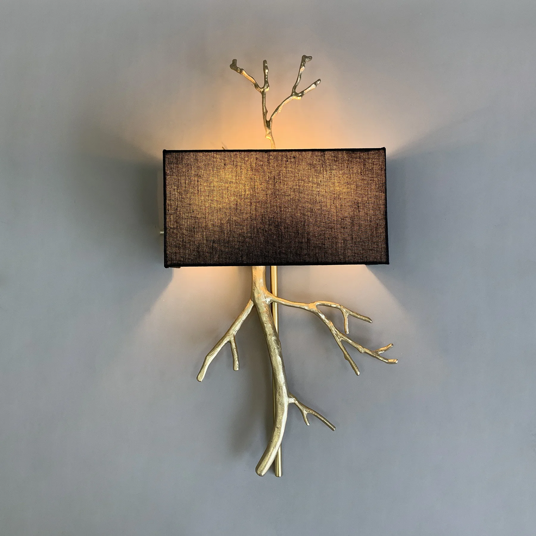 French all-copper wall lamp simple living room background wall bedside lamp study aisle handmade pure