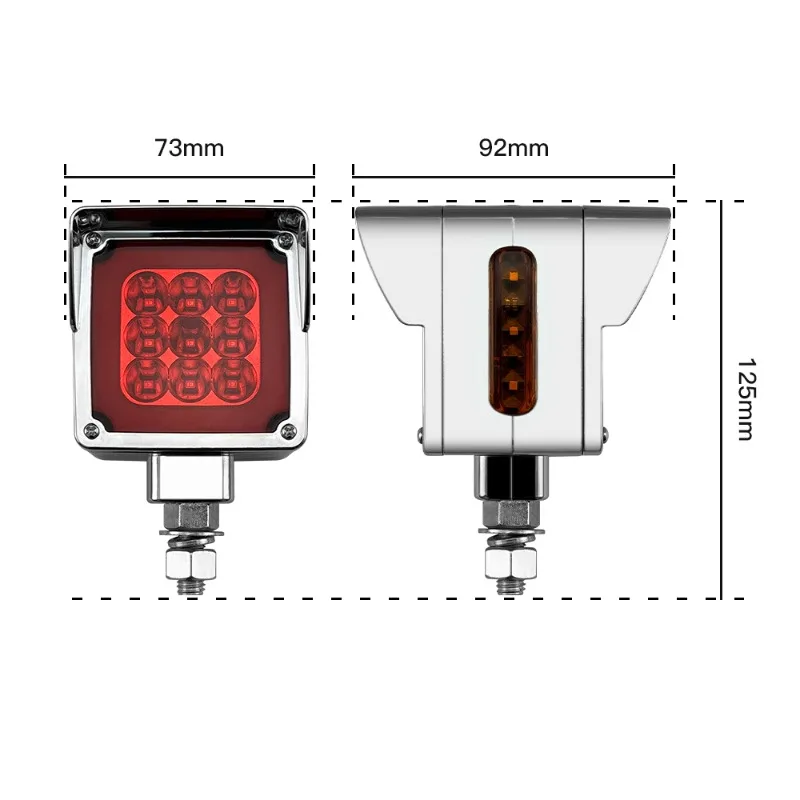 Red Yellow Double Sided Headlight Light Emitting Diode Signal Light with Loop