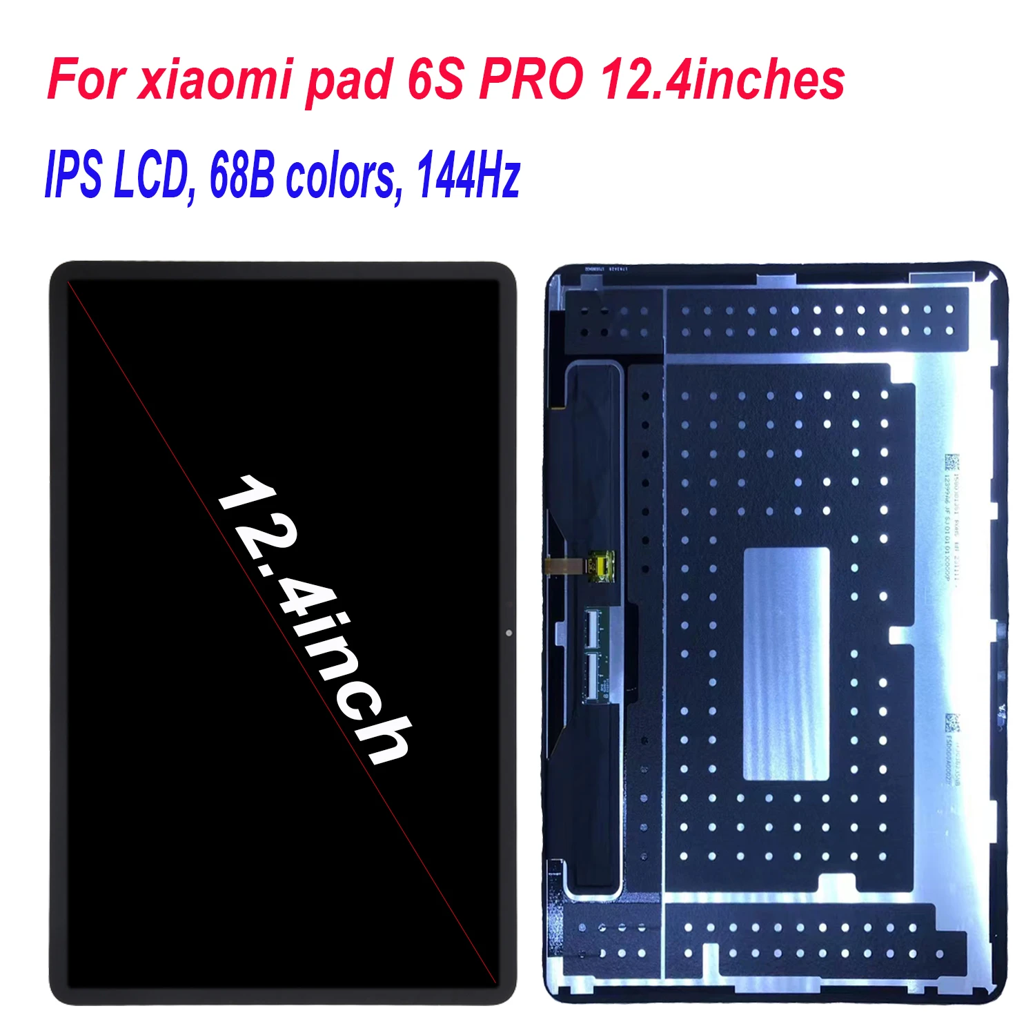 IPS LCD, 68B colors, 144Hz Display Touch Screen Digitizer Glass Panel For Xiaomi Pad 6S Pro 12.4