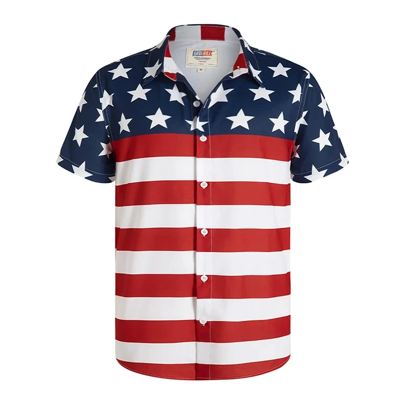 America Hawaiian Flag Men Fashion Shirts For Man Weed Clothing 3D Printed Beach Short Sleeve Y2k Vintage Clothes Blouse Shirt