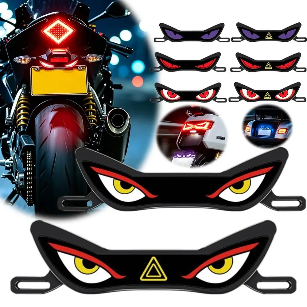 LED Lamp Demon Eye LED License Plate Light Bright Waterproof Motorcycle Warning Eye Lamp Dynamic Flashing Warning Light