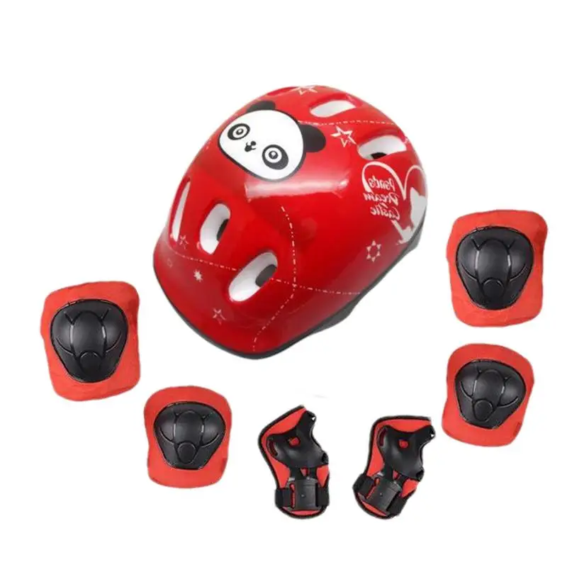 7-piece children's roller skating helmet protective gear bicycle helmet balance bike skates thickened protective gear set