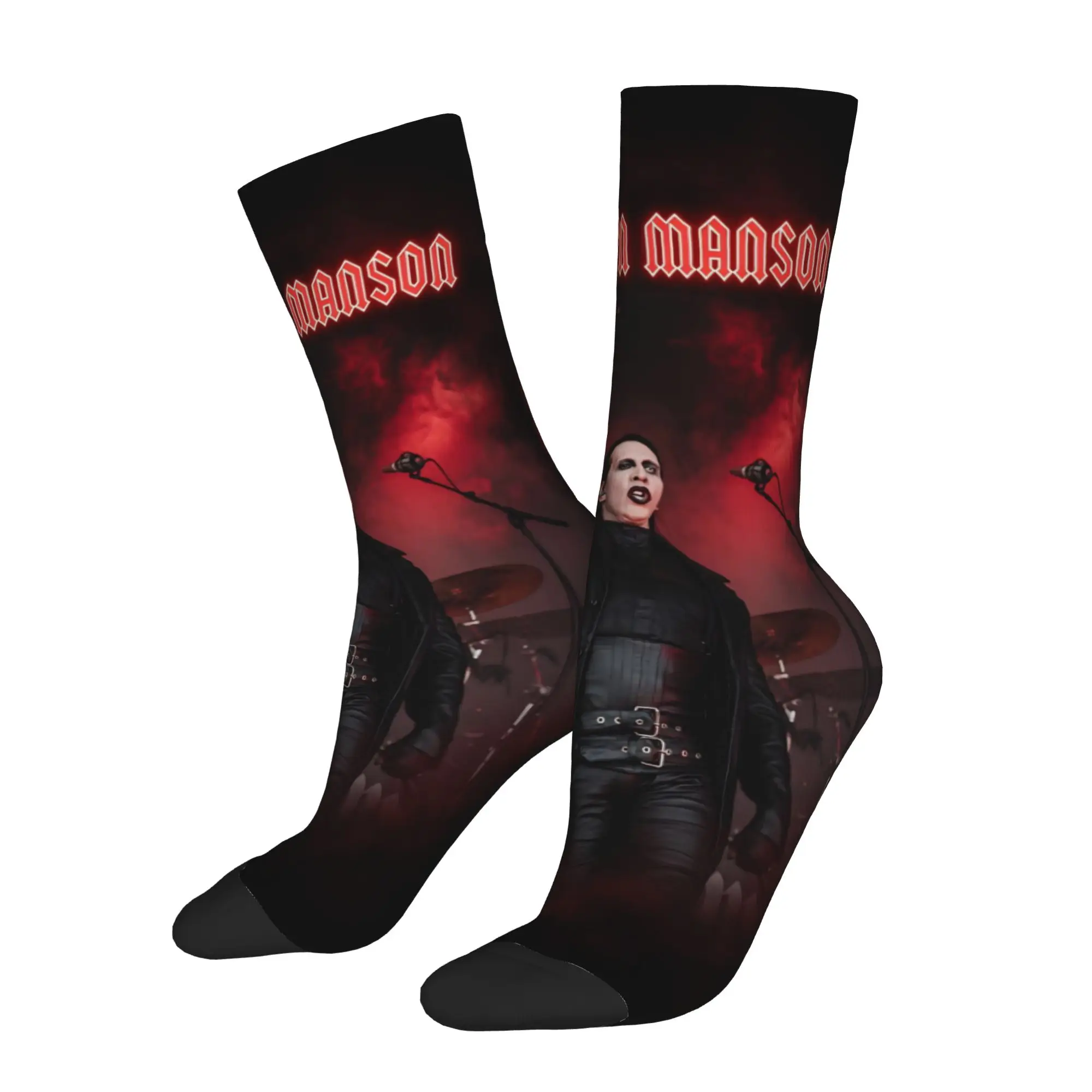 Men Women Marilyns Mansons Socks Cotton Fashion  Socks Crazy Merchandise Middle Tube Crew Socks Wonderful Gifts