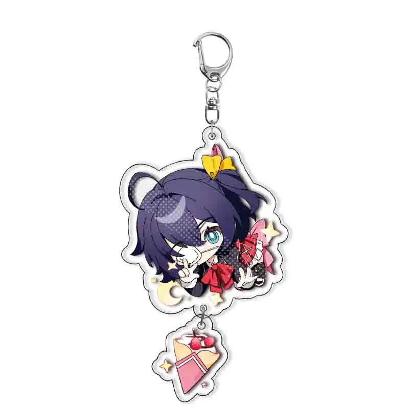 Fashion Love Chunibyo & Other Delusions Anime Figures Keychain Cartoon Takanashi Rikka Cosplay Acrylic Key Chain Christmas Gifts