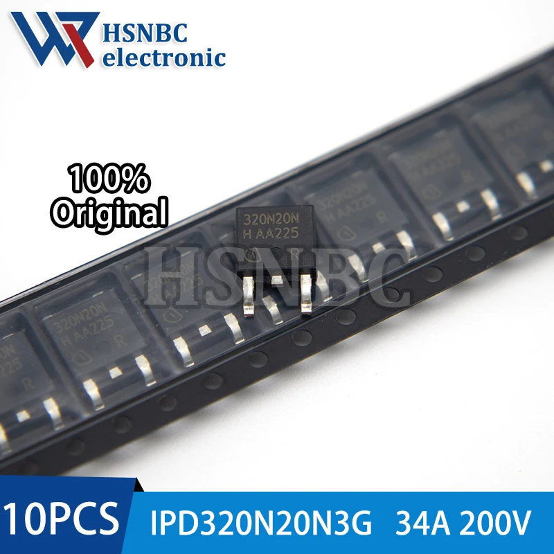 

10PCS IPD320N20N3G 320N20N TO-252 34A 200V N-channel Power MOSFET Transistor 100% New Original