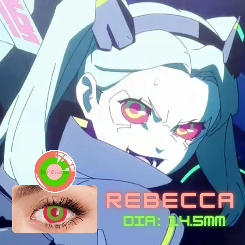 Bio-essence 1 para Cosplay kolorowe kontakty soczewki Rebecca Lucy corocznie korzystają z MAKIMA Anime Coser Eyes Contact źrenice do darmowej wysyłki