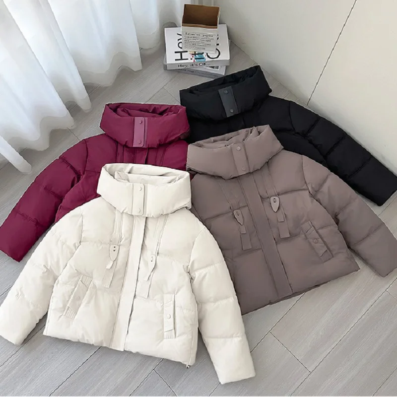 

Новинка 2023 года, корейская зимняя женская одежда, пуховая хлопковая куртка-пуховик, короткая верхняя одежда с хлопковой подкладкой, женские парки с капюшоном