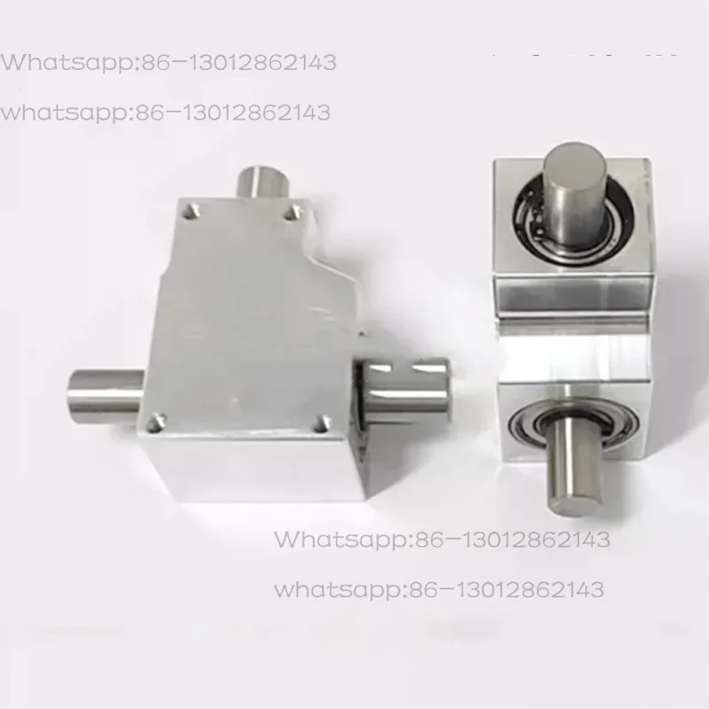 Compact 90-degree coaxial dual-output 12mm angle gear with a 1:1 reduction ratio helical bevel gearbox