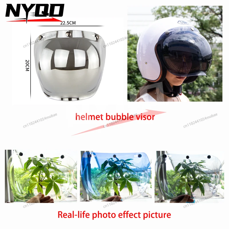 

Helmet Accessories Bubble Visor Retro Motorcycle Helmet Lens 3/4 Open Face Bubble Shield Sun Visor Helmet Windshield