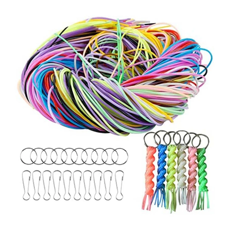 Pack Of 200 Plastic Chains 20 Color Bracelets With 10 Snaps And 10 DIY Key Rings