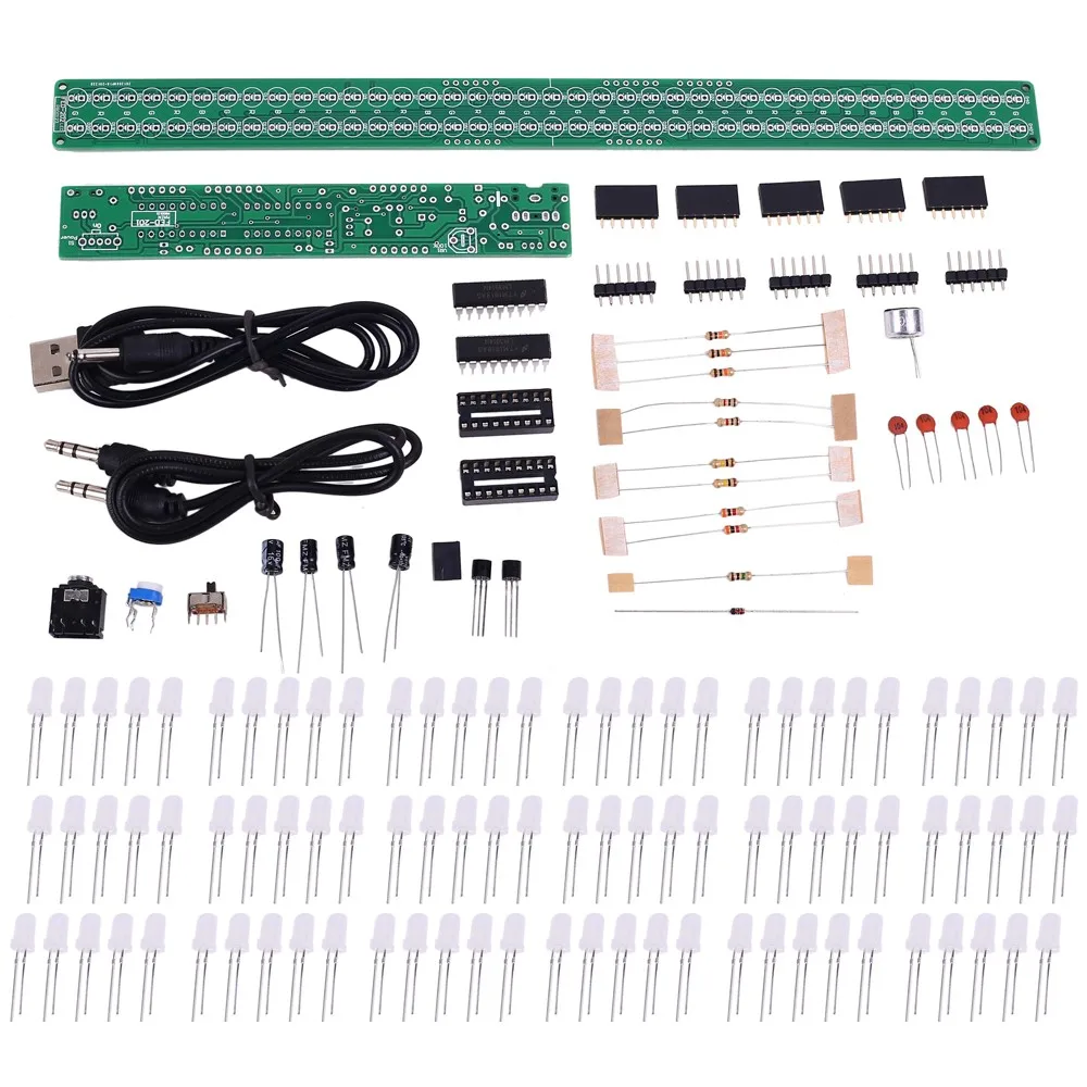 DC 3-12V Audio Spectrum Indicator DIY Kit LED Flashing Music Level Display Module Hand Soldering Training Suite