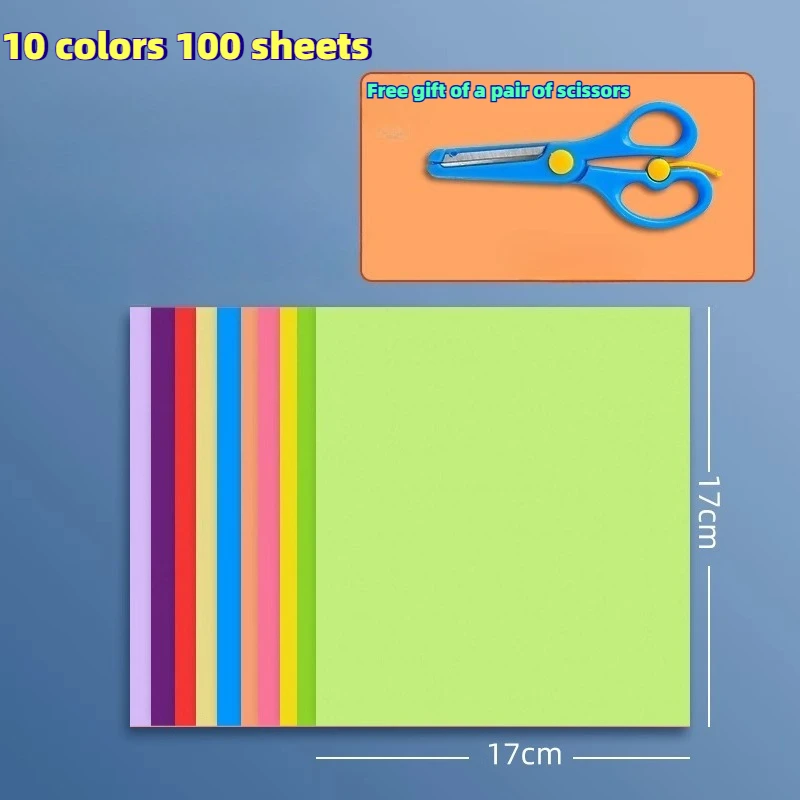 1 مجموعات جديدة للأطفال اليدوية اوريغامي DIY بها بنفسك أوراق الحرف اوريغامي ورقة (100 قطعة) 10-لون رياض الأطفال لتقوم بها بنفسك أوراق رافعة ورق قابل للطي