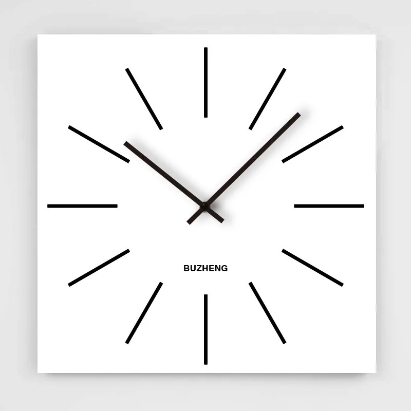 Elegant Quiet Wall Clock, Black White Color, Smooth Sweep Movement, Minimalist Scandinavian Design for Living Room, Bedroom