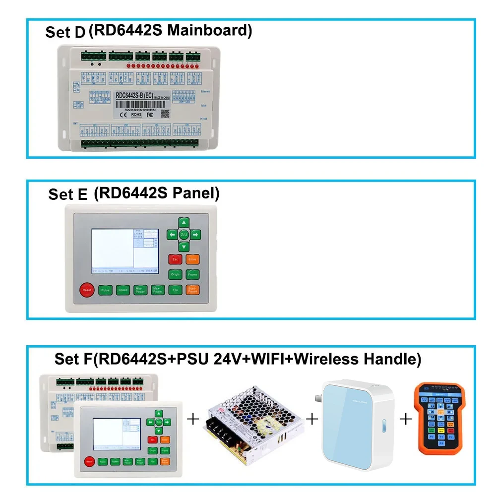 HAOJIAYI Ruida RDC6442G RDC6442S DSP Laser Controller Panel PSU WIFI Handle for Co2 Laser Engraving Cutting Machine