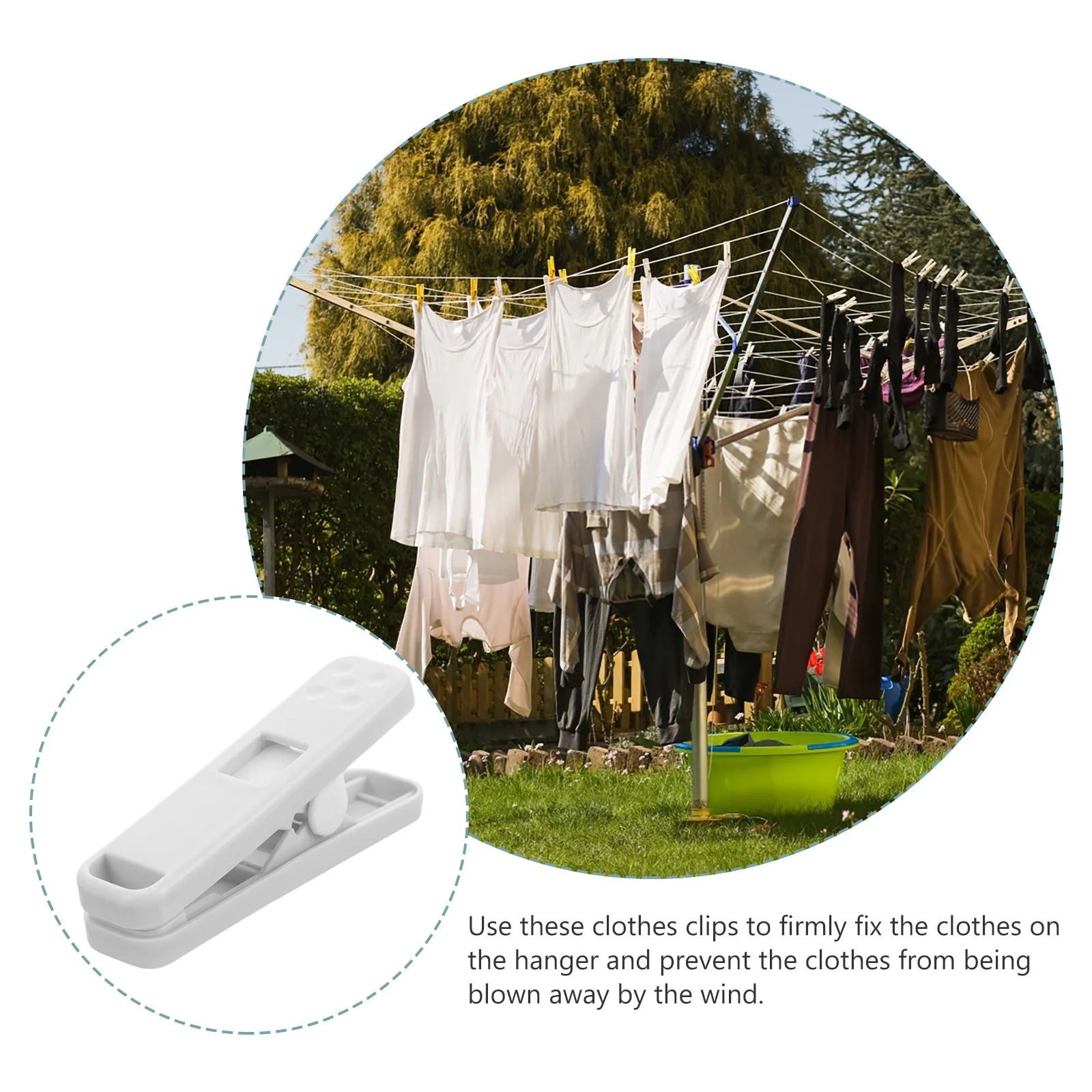 

4Pcs Plastic Windproof Clothes Clips Multipurpose Non Skid Clothespins for Blanket Socks Sheets Outdoor Indoor Drying Laundry