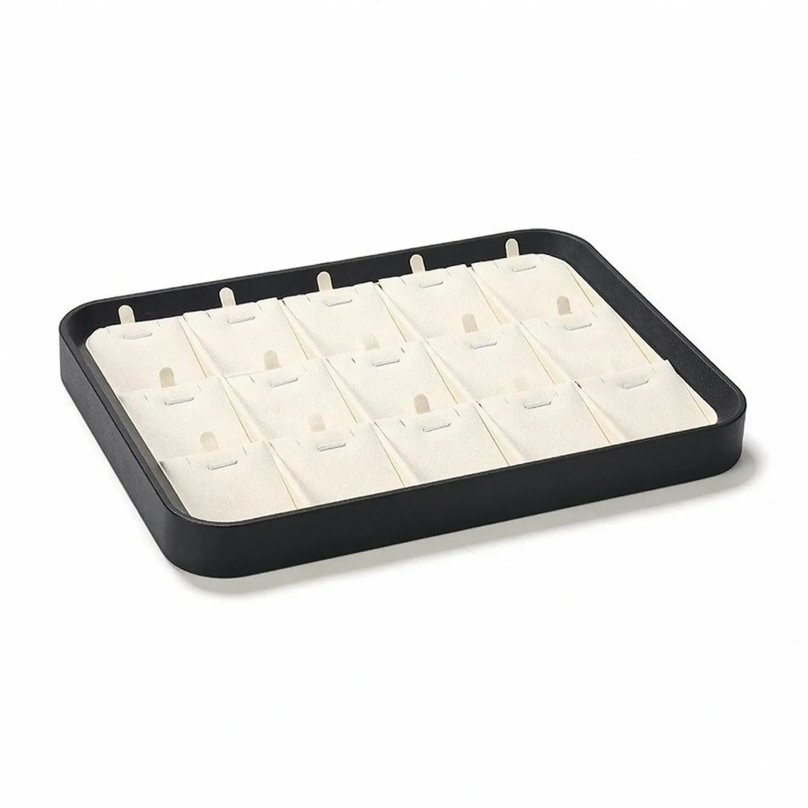 Jewelry Display Tray 15-Slot Necklace Display Tray with Tabs Pendant Holder Sturdy Elegant for Jewelers, Retail Counters