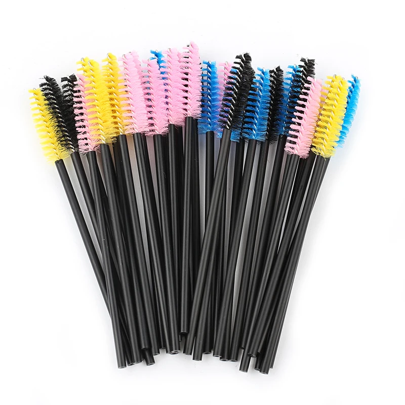 Eyeblogggrooming Brosse pour cils, outil d'extension de cils, applicateur de baguettes de mascara au poulet, pinceaux de maquillage, fournitures cosmétiques, 5 pièces, 50 pièces