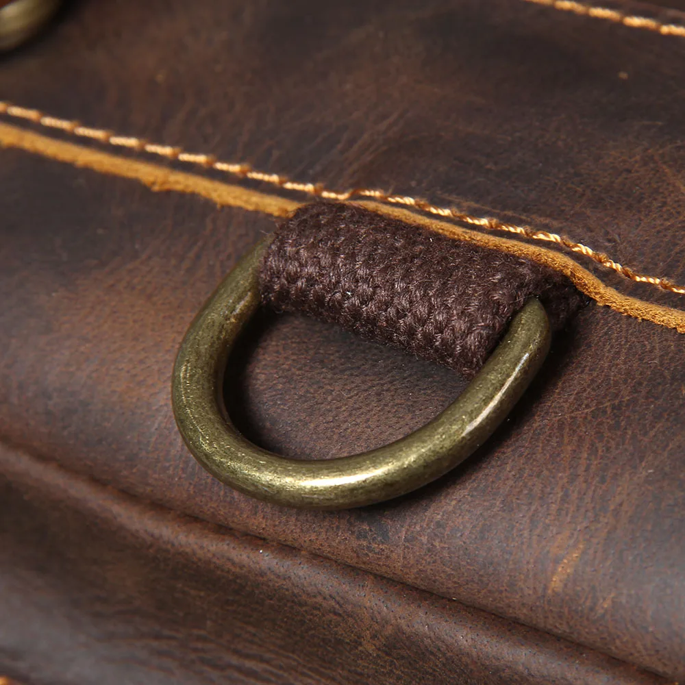 S.WORKER Vintage Echtleder-Rucksack Laptop-Tasche Crazy-Horse-Leder Schultasche Outdoor-Reise-Weekender-Schultertasche – Detail 11
