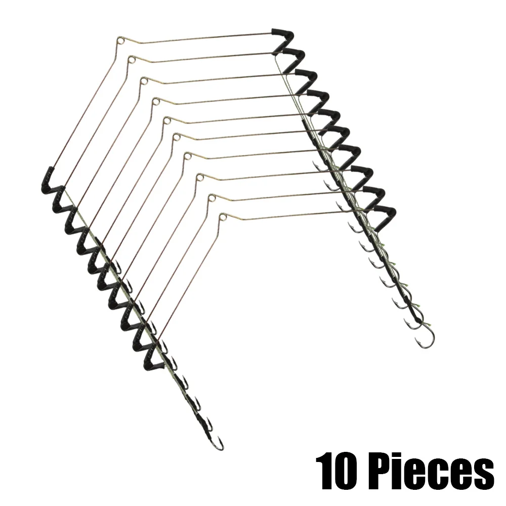 

10pcs Fishing Double Hooks Line Splitters Rustproof Space Bean Swivel Connector Contactor Device Fish Tackle Tool Accessories