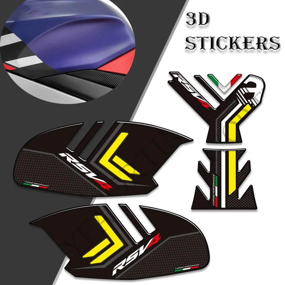 2009 - 2022 Motorcycle For Aprilia RSV4 1100 Fuel Oil Tank Pad Knee Protector Stickers Decals Kit