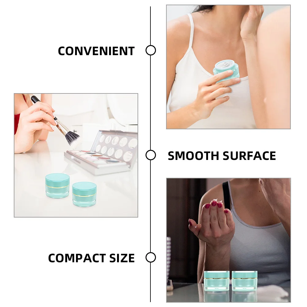3Pcs Acrylic Containers Leak Proof Wide Mouth Cream Jars Refillable Travel Cream Storage Bottles Containers with Lids