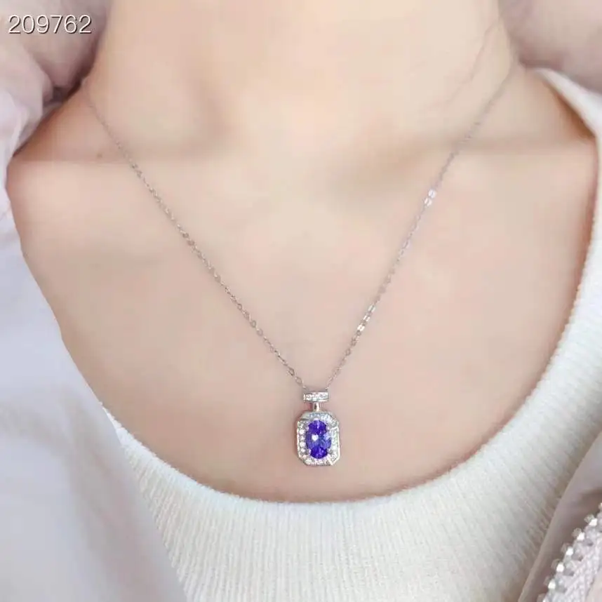 

100% Natural and Real Tanzanite Pendant Free shipping Natural origin Tanzanite 925 sterling silver