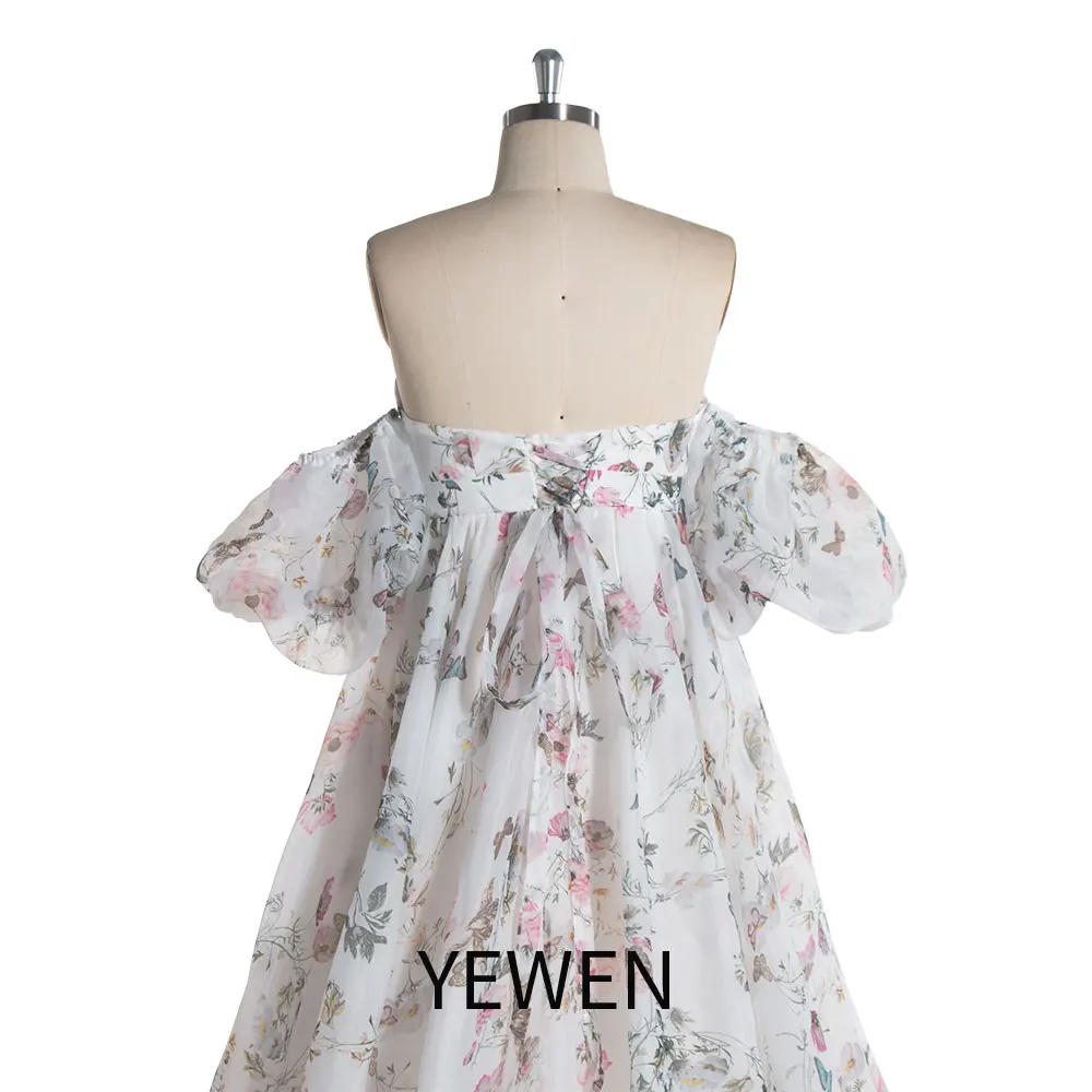 Maternity Photoshoot Dresses Romantic Floral Off Shoulder Dress for Pregnant Women Baby Shower Dress Woman YEWEN YW240079 - view 4