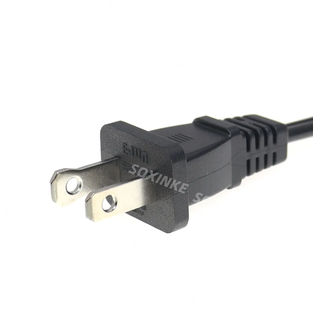 18AWG NEMA 1-15P ถึง IEC320 C7สายไฟ1.8M Universal 2ช่องเสียบ Polarized Figure 8 AC อะแดปเตอร์สายไฟ