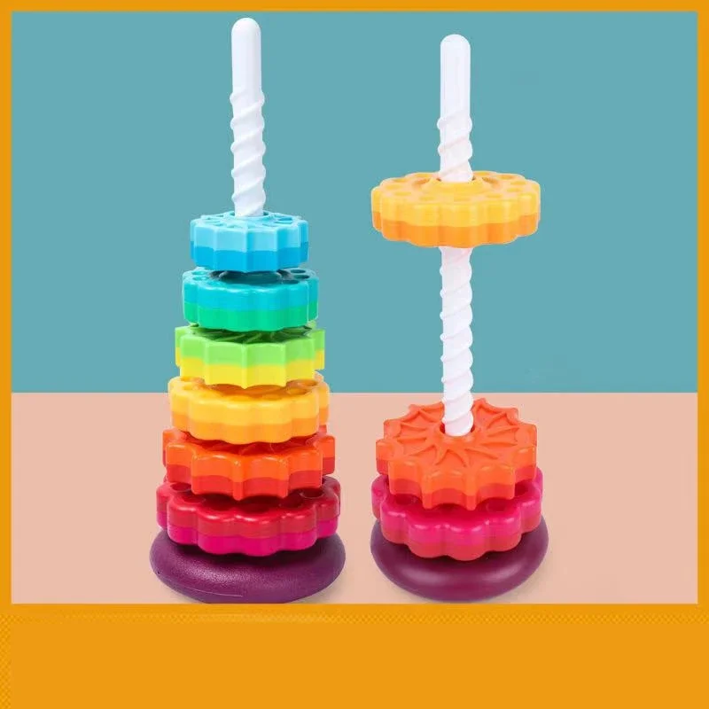 2024 New Rainbow Tower - Popular Baby Stack Toy Color Spin Tower in Large Size High Quality Gift for Boys and Girls of All Ages