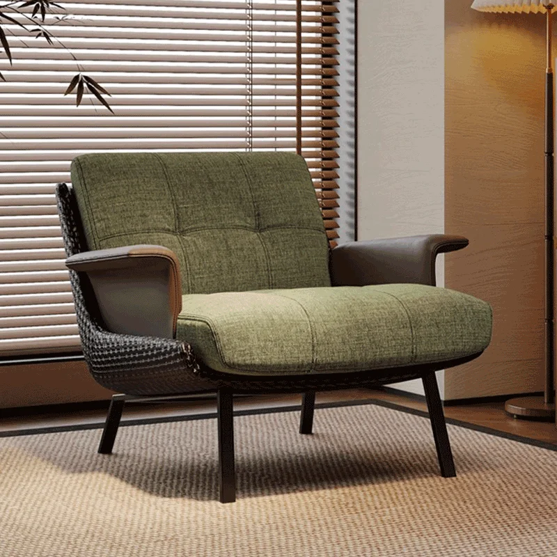 Reading Leisure Lazy Leather Relax The Chair Balcony Bedroom Living Room Floor Makeup Hotel Chair Minimalist Taburete Furniture