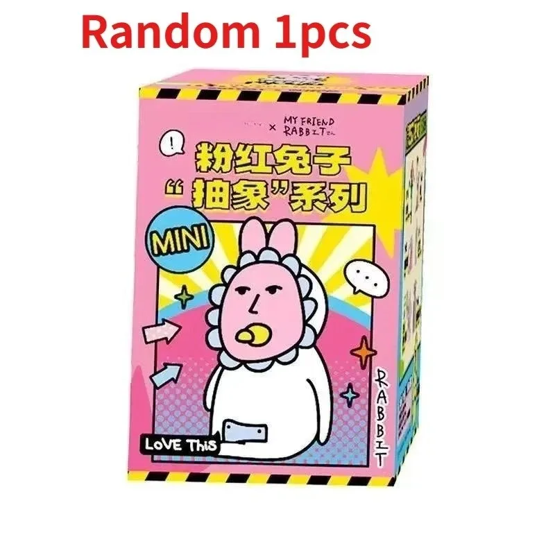 QNEW Hot Pink Rabbit Blind Box wacky abstract Series Mysterious Box Toys Cute Fashion Action Figures Cartoon Decor Surprise Gift view 6
