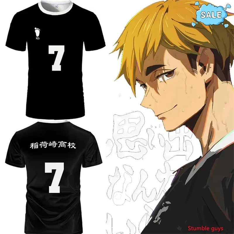 Nekoma Volleyball Club Anime Haikyuu Uniform T-Shirt Kuroo Kozume Cosplay Kostüm Herren Mode Kinder Jungen Kleidung Sport-Tee