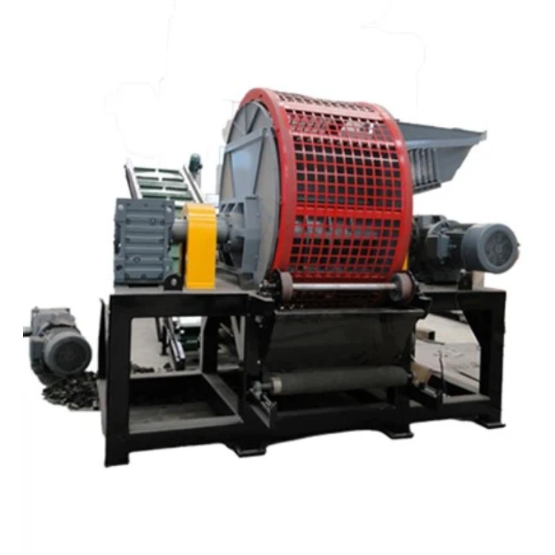 Tire Shredders Tyre Recycling Equipment with Wire Removal Larger Model for Engineering Tyres 50mm Thick