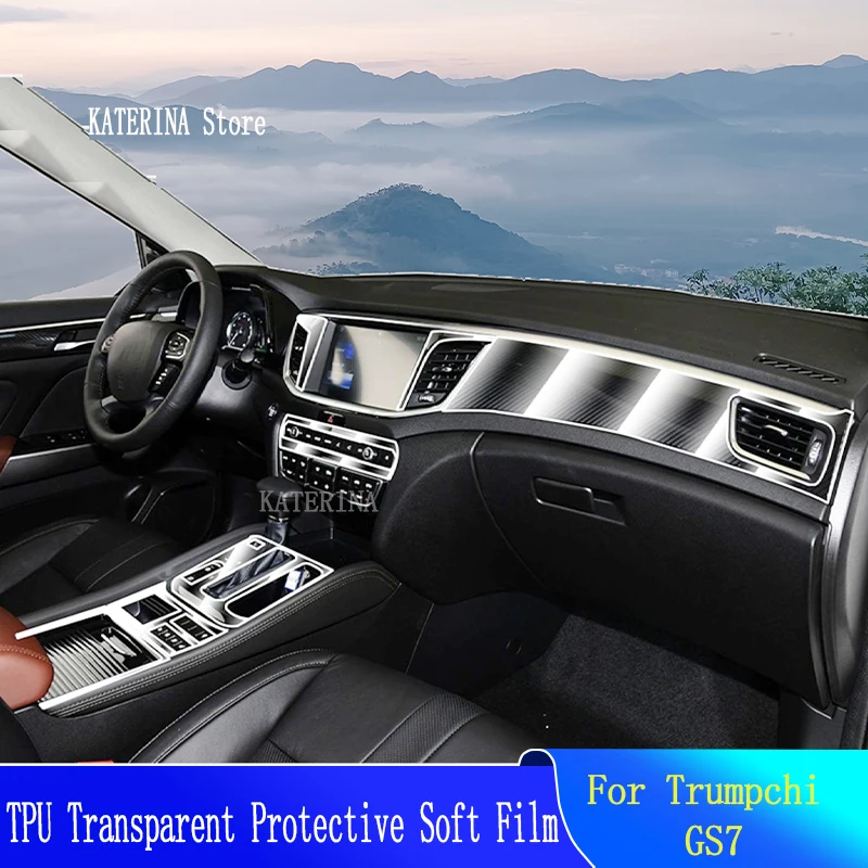 

For Trumpchi GAC MOTOR GS7(2017-2019) Anti-scratch Car Interior Center Console Navigation Transparent TPU Protective Film