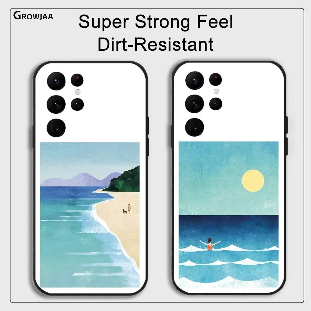 

Luxury Henry Rivers Simple Art Phone Case For Samsung Galaxy S24 Ultra S22 S23 Ultra S21 S20 5G Protective Silicone Soft Funda